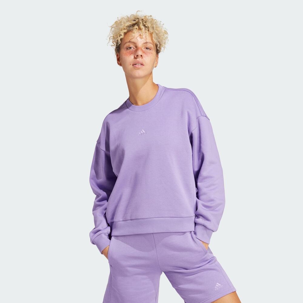 ADIDAS ALL SZN WOMENS PURPLE FLEECE SWEATSHIRT XL